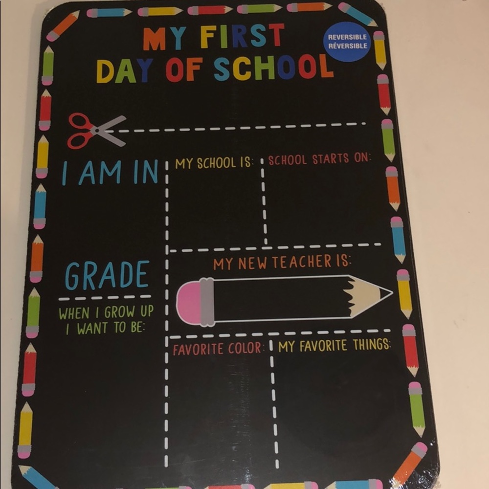 My first day and my last day of school chalkboard